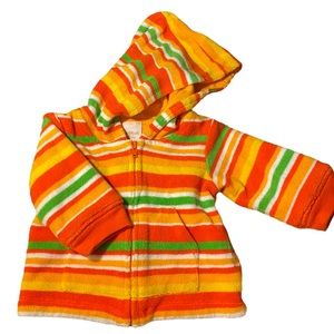 Oshkosh Striped Terry Zip-Up Hoodie 3-6 mo.